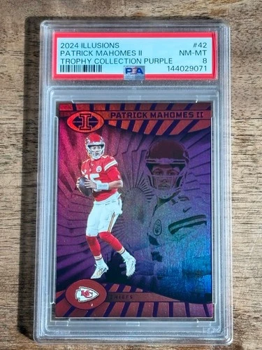 2024 PANINI ILLUSIONS PATRICK MAHOMES II # 42 - PURPLE / 99 - PSA 8 NM-MT - POP2