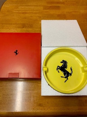 Ferrari BITOSSI Large Ceramic Ashtray 24cm Horse Logo Yellow Japan