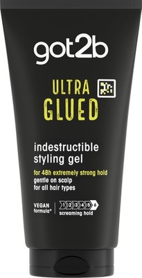 got2b Glued Ultra Styling Haargel 150 ml, 150 g (1er Pack), schwarz 