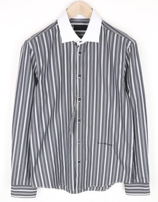 RICHMOND Herren Hemd M/L grau blau Baumwollmischung mit Stretchstreifen *