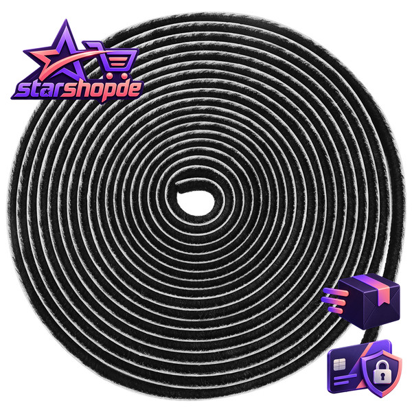 BüRstendichtung Selbstklebend 9Mm X 5Mm X 12M Schwarz FüR Fenster SchiebetüRen-image