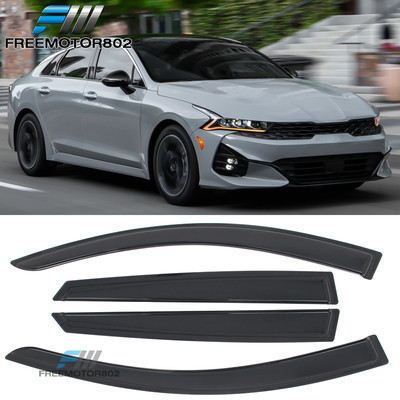 Fits 21-25 Kia K5 4PCS Window Visors Sun Wind Guards Rain Deflectors Vent Shade
