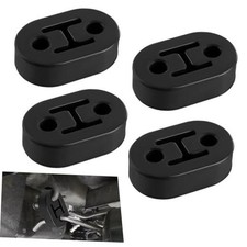 4PCS Rubber Exhaust Hanger, 2 Holes Exhaust Muffler Hanger, Heavy Duty Black