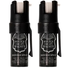 Police Magnum Glow In Dark Pepper Spray2 Pack .50oz GID Pocket Clip Self Defense