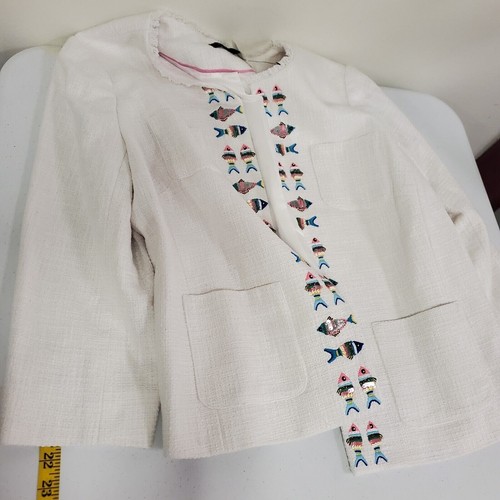 Talbots Womens Embroidered Fish Blazer Size 18W Coastal Beach Island Preppy NWT - Picture 12 of 14