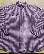 Orvis Trout Bum Long Sleeve Button Front Shirt Flannel Red Plaid Men's Sz Med