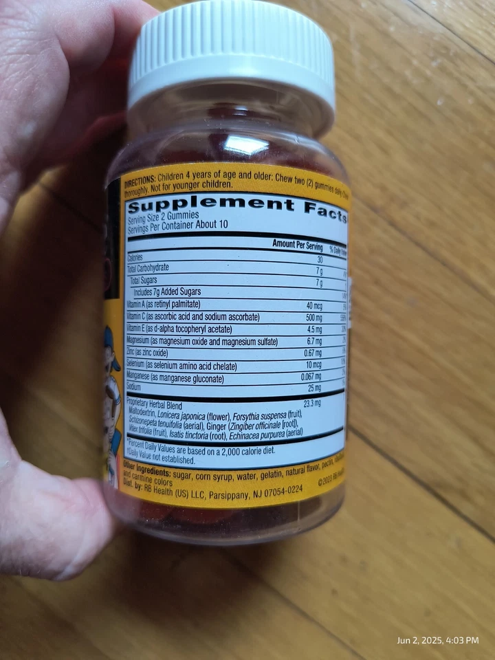 Gomitas de apoyo inmunológico con sabor a fruta surtidas para niños en el aire 21 unidades caducan 10/25 Foto 3 de 4