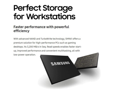 Samsung PM961 SSD 128GB PCIe M.2 Gen3 x4 2280 NVMe V-NAND Solid