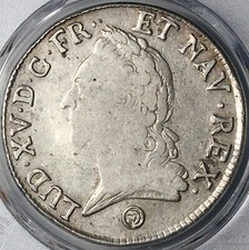 1774-Q PCGS VF 25 France Louis XV Ecu Perpignan Rare Coin POP 1/0 (24051502D)