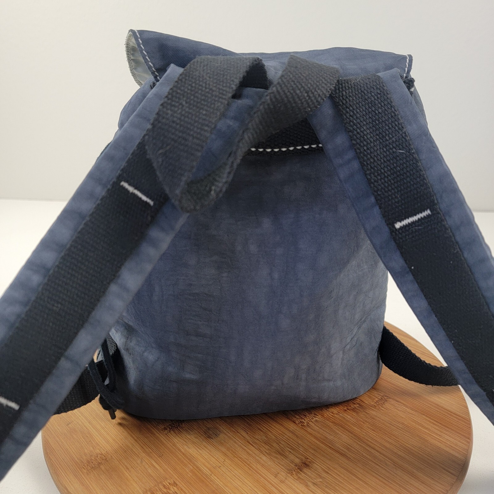Kipling Drawstring Top Flap Backpack Blue Navy Li… - image 3
