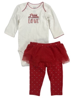 Carters Infant Girls Daddy's Little Love Valentine Bodysuit & Tutu Leggings