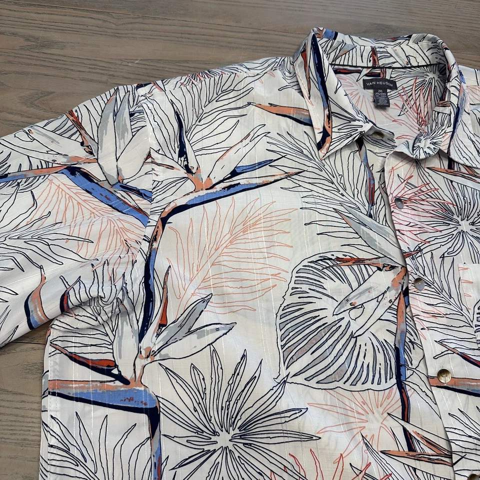 Van Heusen Bird Of Paradise Hawaiian Shirt Mens XXL Button Up Short Sleeve - Image 4 of 4
