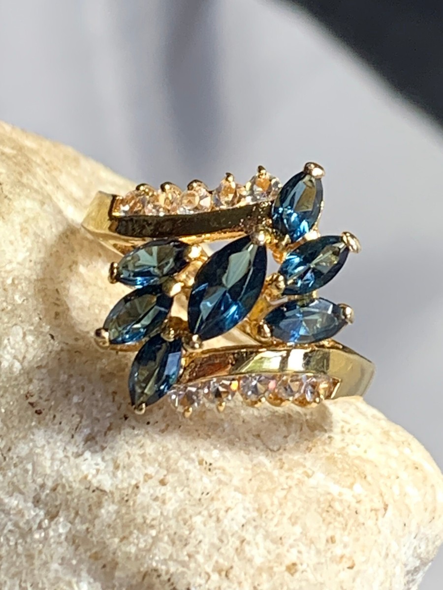 14k リング８号 Zoë Chicco 14k Gold Half Round Ring with 8 Star Set Diamonds