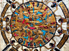 EGYPTIAN ART VINTAGE PAPYRUS 1960  s HANDMADE 18x14 INCHES  142