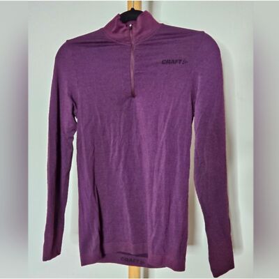 Craft Sportswear Wool Blend Quarter Zip Long Sleeve Top Size Medium