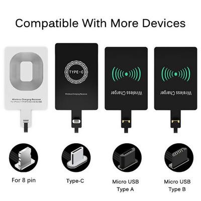 Wireless Schnell Ladematte Receiver USB Typ C A B Empfänger Adapter Charger UD