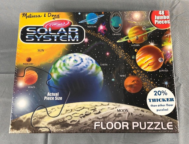 New In Box Sealed Melissa Doug Solar System Floor Puzzle 48 Pieces 2x3 Feet