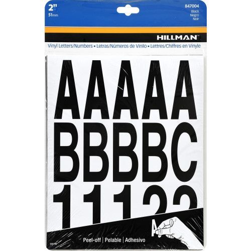 Hillman Adhesive 2-In. Black Letter & Number Kit 847004
