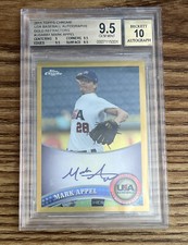 TOPPS USA 🇺🇸 MARK APPEL ASTROS 2011 CHROME AUTO GOLD REFRACTOR 10/50 BGS 9.5🔥