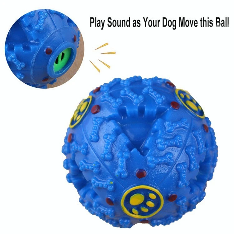 Juguete para mascotas perros bola de golosinas sonido divertido coeficiente intelectual interactivo dispensador de alimentos bola de juego difícil Foto 4 de 4