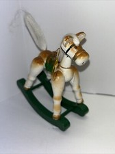 Vintage Wooden Rocking Horse Christmas Ornament 4.5  