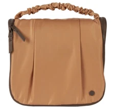 Samantha Brown To-Go Rouched Handle Hanging Toiletries Cosmetic Case-Taupe-NWT
