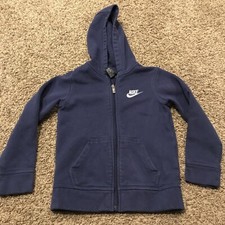 Nike Youth Size 5 Navy Blue Cotton Jacket Full Zip B12