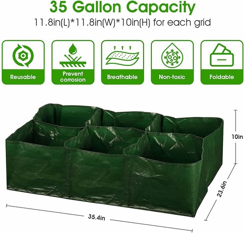 iPower PE Garden Planting Bed Plastic Raised Plant Grow Bag Planter Pots - Picture 8 of 9