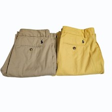 Polo Ralph Lauren Boys Chino Pants Sz 16 Lot of 2 PR Beige Yellow Cotton Blend