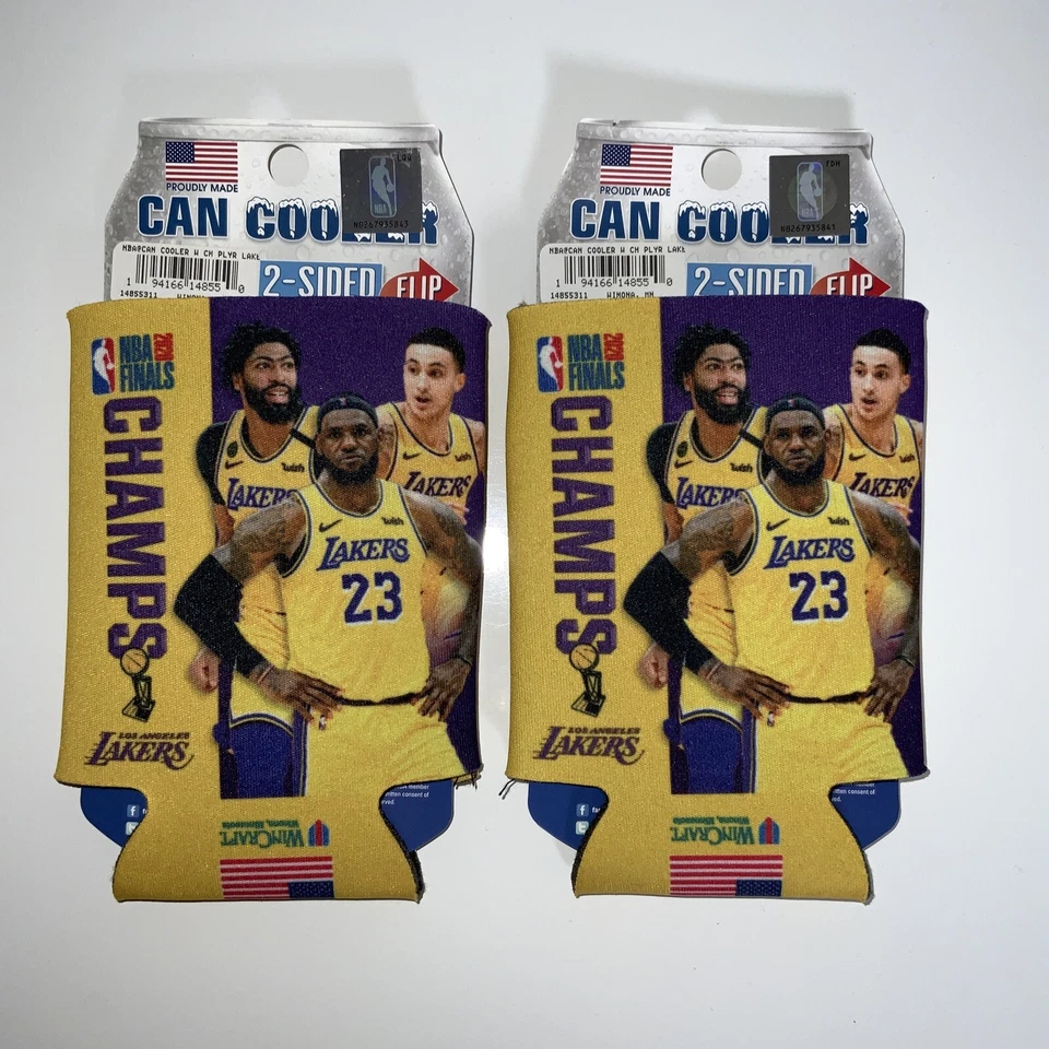 LOS ANGELES LAKERS 2020 NBA CHAMPIONS CAN KOOZIE COOLER HOLDER SET OF 2 - Изображение 4 из 4