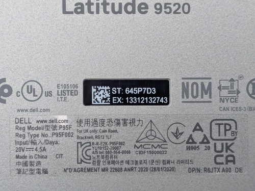Dell Latitude 9520 15" FHD Touch I7-1185G7 1TB SSD 16GB W11P Webcam Warranty - Picture 15 of 15
