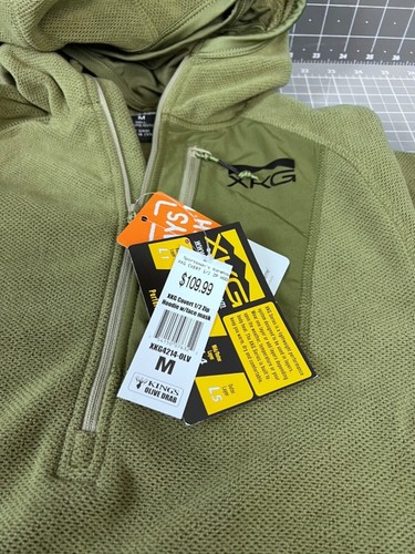 King's Camo Men's XKG Covert Hunting Hoodie 1/2 zip Sz. 2XL New Olive XKG4214 - Picture 7 of 13
