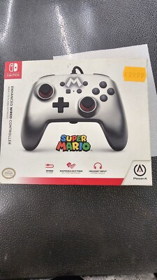 Power A - Nintendo Switch -Enhanced Wired Controller - Mario Silver - Neu & OVP
