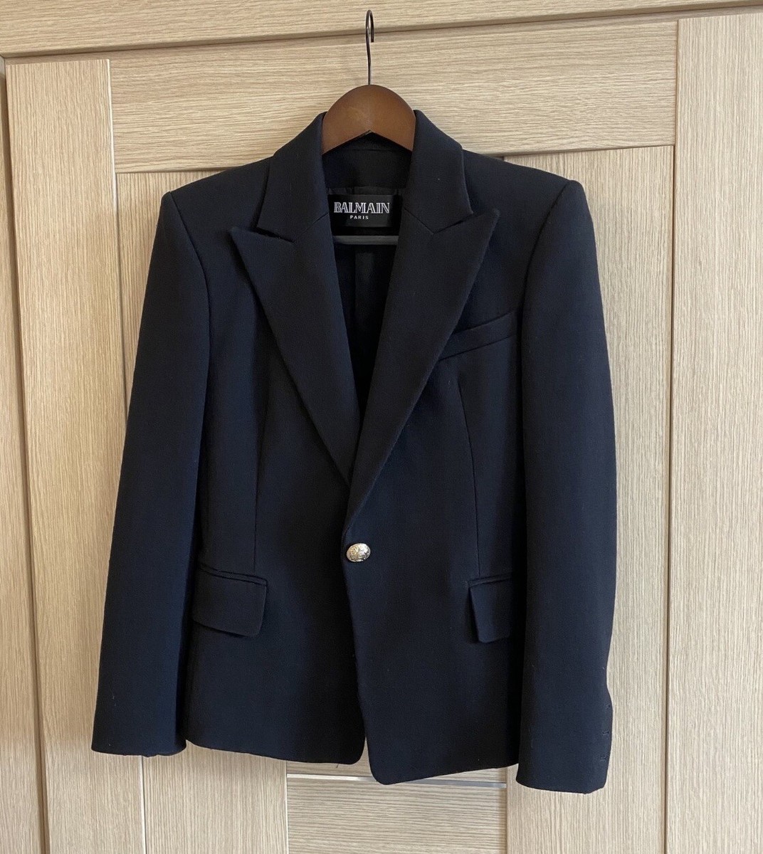 ジャケット BALMAIN Logo button double-breasted blazer Black Men's luxury jacket - Balmain black double-breasted blazer
