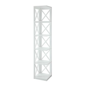 Convenience Concepts Oxford 5 Tier Corner Bookcase, White ...