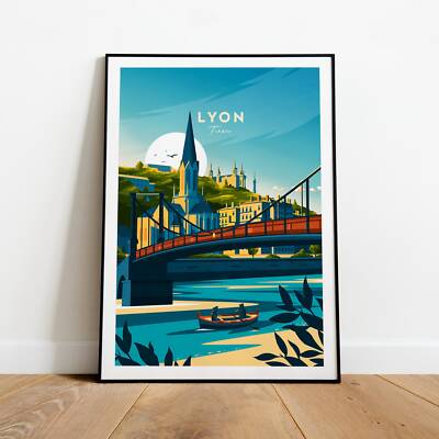 Lyon Traditional Travel Print France Lyon Poster France Print Wedding Gift