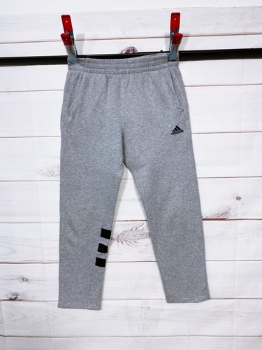 Adidas Boys Sweatpants Size XL Gray Elastic Waist w/Drawstring Pull On - Picture 1 of 10