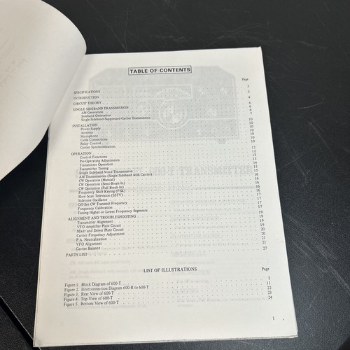 Swan 600-T Operations Manual: 11" x 26" Foldout Schematic & Protective Covers! - Zdjęcie 3 z 3