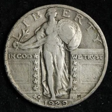 1929-D Standing Liberty Silver Quarter CHOICE XF+ E203 VCK