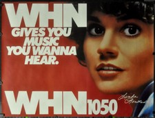 Linda RONDSTADT WHN 1050 1970'S 45X60 SUBWAY POSTER COUNTRY MUSIC