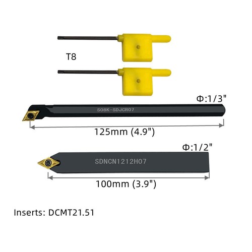9 Stck. 1/2 Zoll/12 mm Schaft Wendeschneidplatte Hartmetall Drehmaschine Wendeplatte Werkzeughalter - Bild 3 von 7