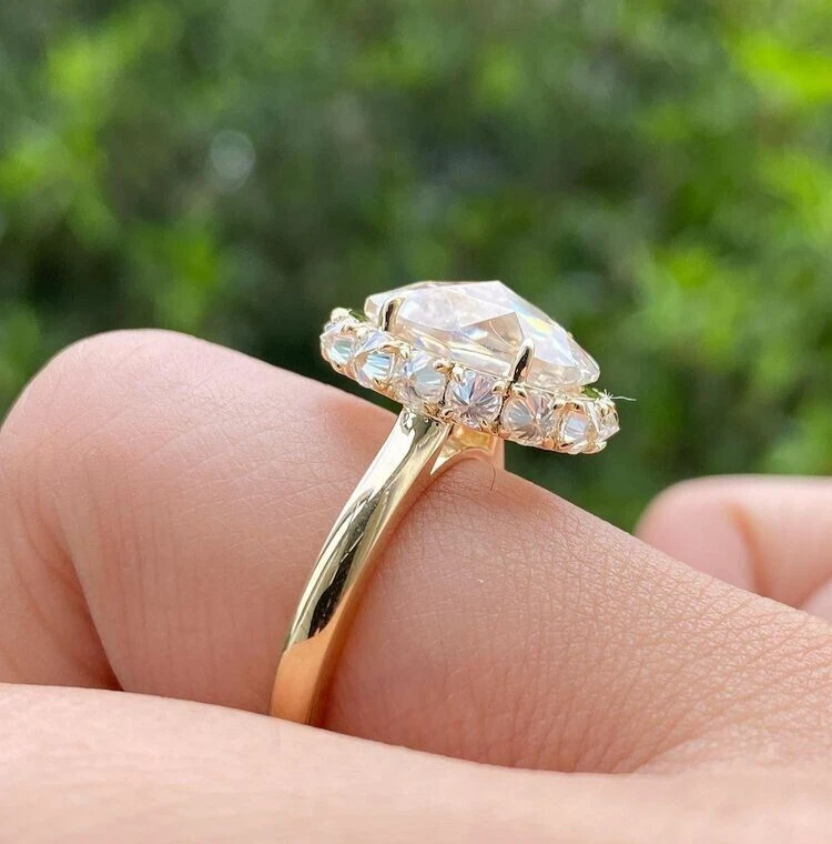 Rose cut shop oval moissanite