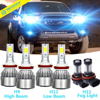 6x 8000K LED Headlight & Fog light Bulbs Upgrade Pkg Kit For Toyota Tacoma 16-19
