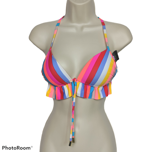 padded ruffle bikini top