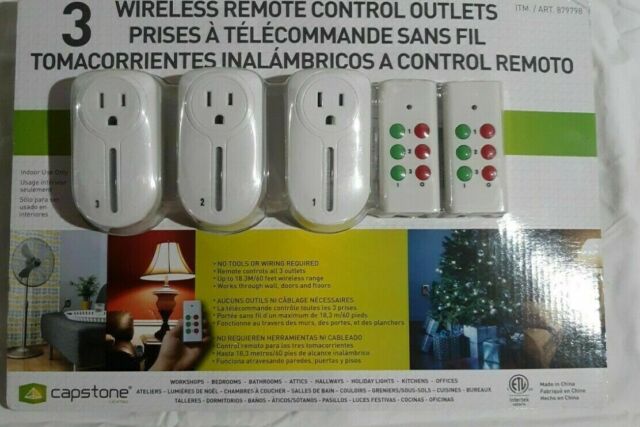 NEW Capstone Wireless Remote Control Outlet Combo Set 3 OUTLETS +  2 REMOTES