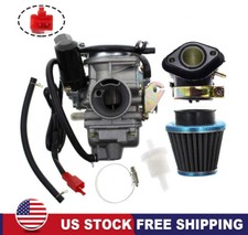 PD24J Carburetor for GY6 125cc 150cc Go Kart Scooter 152QMI 157QMJ Air Filter US