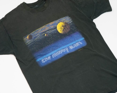 T-shirt vintage Moody Blues uomo XL concerto band anni 90 punto singolo spazio sbiadito - Foto 3 di 18