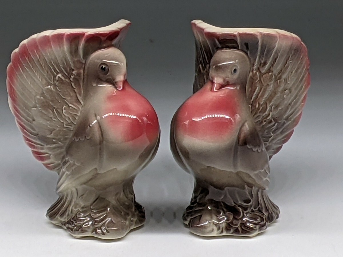 PAIR Royal Copley Turkey or Red breasted Pigeon Turkey Figurine