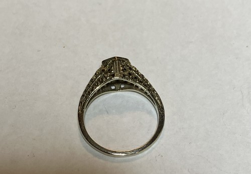 VTG 14K White Gold Sapphire Ring SZ 6 Art Deco Antique 2.29g - Picture 5 of 5