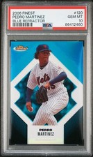 2006 FINEST BLUE REFRACTOR #120 PEDRO MARTINEZ 157/299 PSA 10